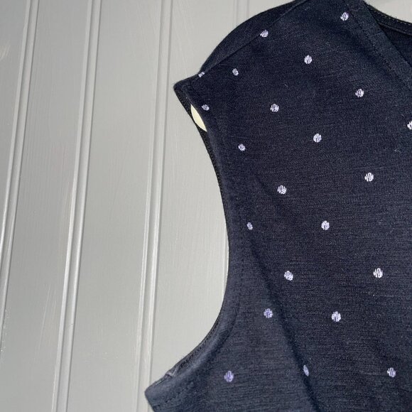 Old Navy Black Polka Dot Maternity Dress Sleeveless Knee-Length Medium - Picture 3 of 4